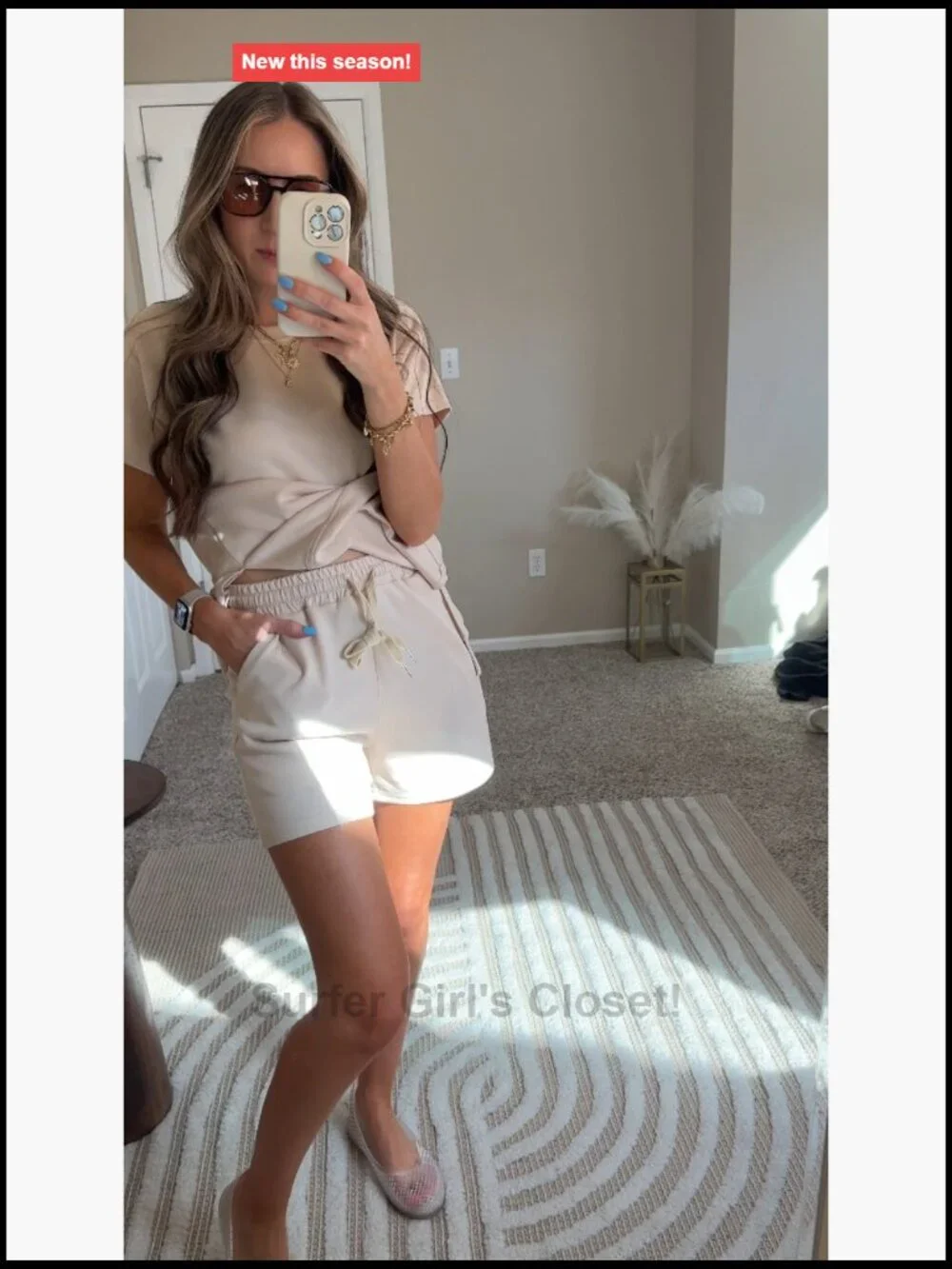 2 Piece Shorts Set with Pocket High Waist Side Split Summer Lounge Travel